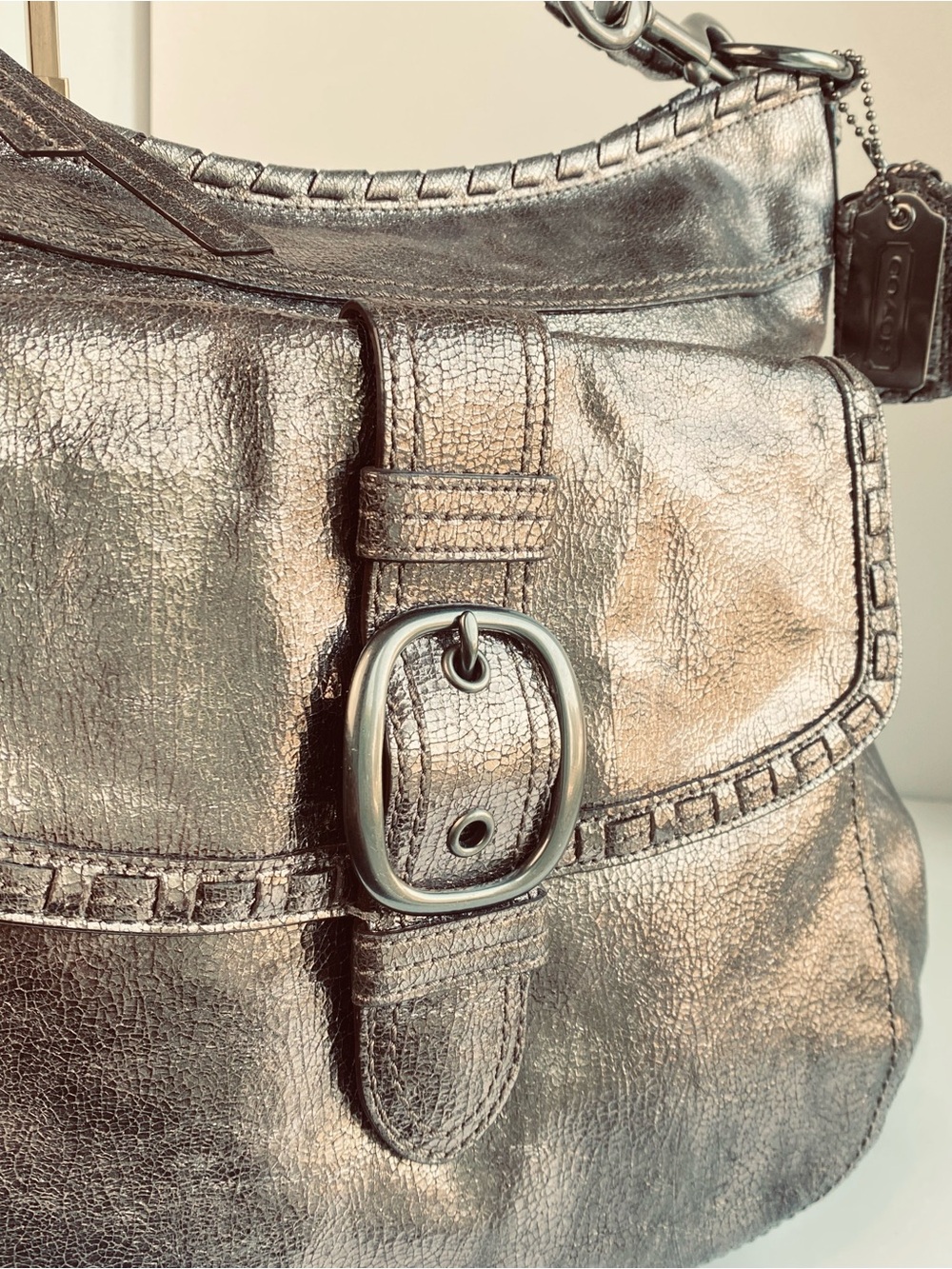 Coach XL Limited Edition Dylan in Distressed Cracked Metallic Bronze Leather - Picture 7 of 16